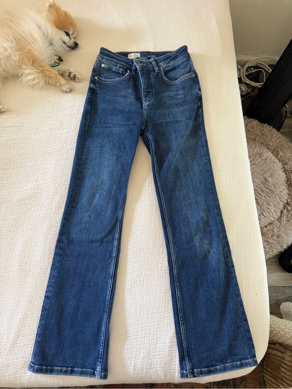 Pilcro Women's The Yaya Dark Blue straight leg Jean